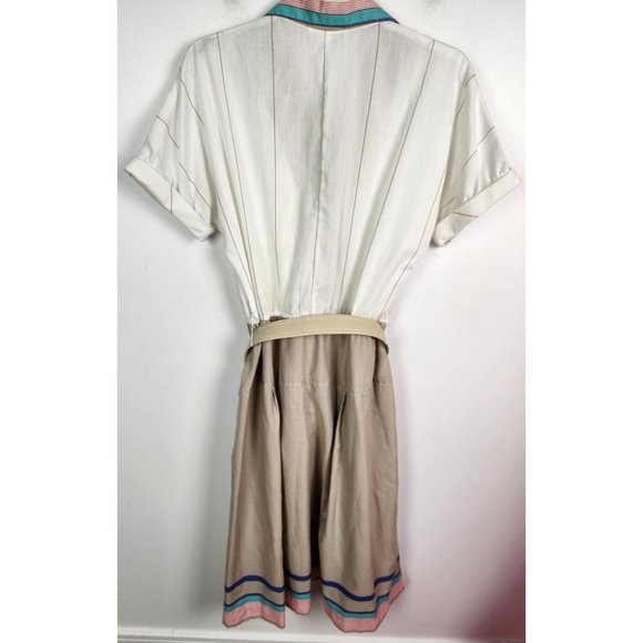 Vtg. ILSE M. Women's Sz. S 80's Short Sleeve Belted Midi A Line Dress - Picture 8 of 9